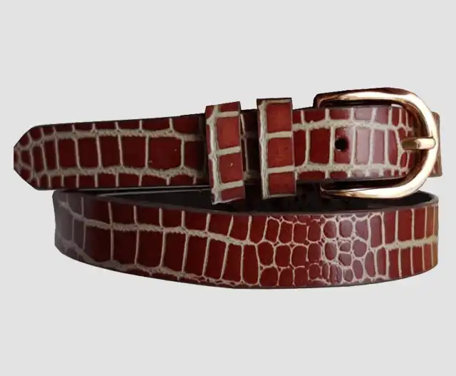 Croc Print Women's Leather Belt #6458