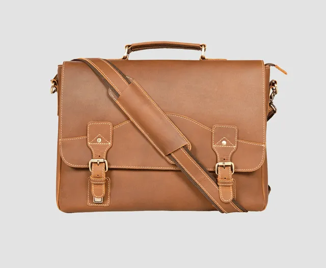 Leather Messenger Laptop Bag #5231