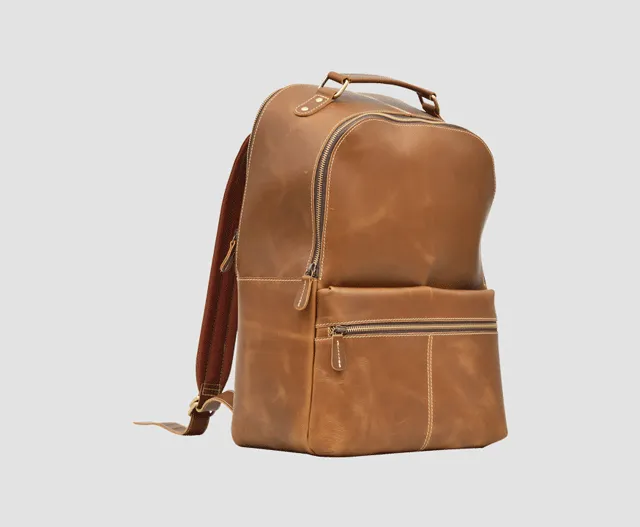 Leather Travel Backpack #6914
