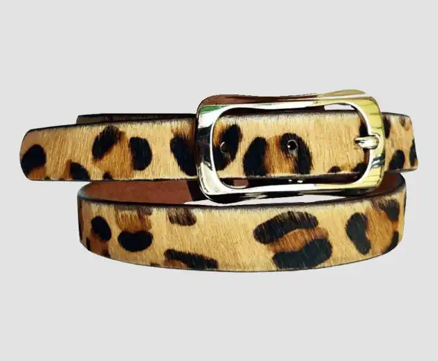 Leopard Print Women's Leather Belt #6454