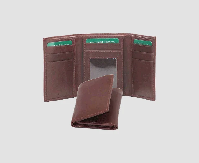 Men's Leather Trifold Wallet #1555
