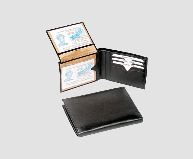 Men's Leather Wallet w/ ID Card Windows #1447