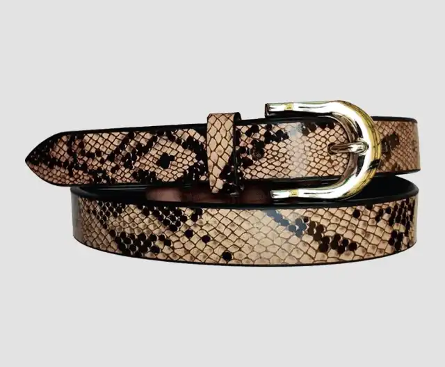 Snake Print Women's Leather Belt #6452
