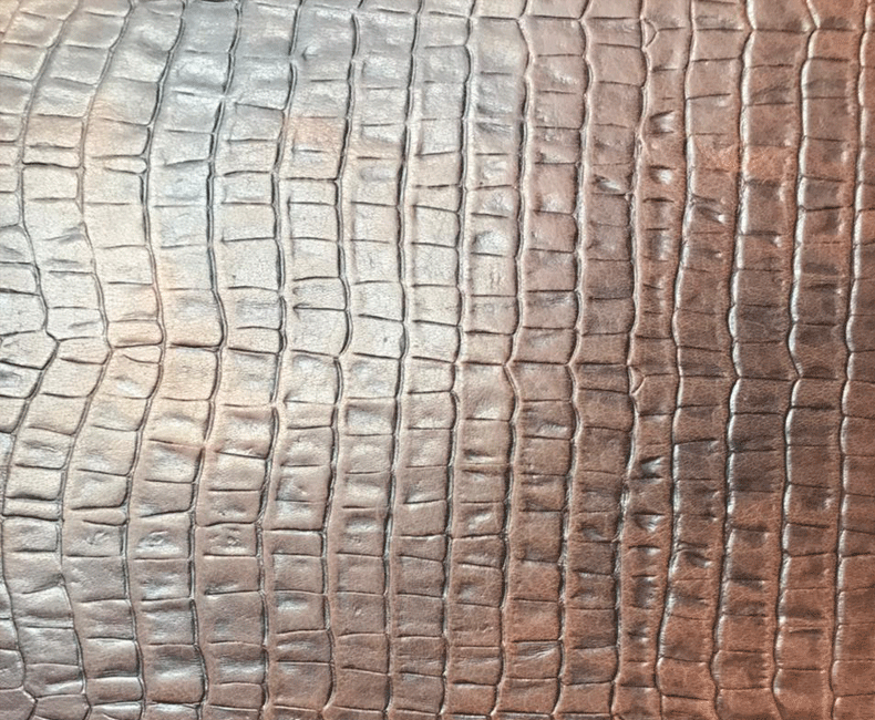 Top Grain Croc Embossed Leather Metallic Finish